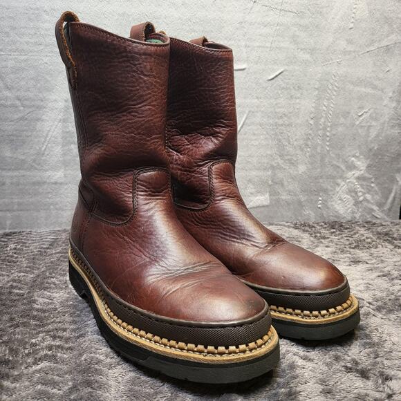 Georgia Boot Wedge Wellington Boots Mens Size 13? Leather Goodyear Outsole Work - Picture 1 of 10